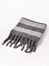 【3色展開】フリンジ ボーダー柄 マフラー