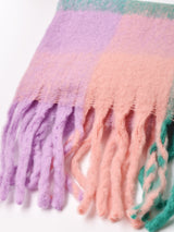 【6色展開】大判 カラフルチェック ストール