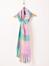 【6色展開】大判 カラフルチェック ストール