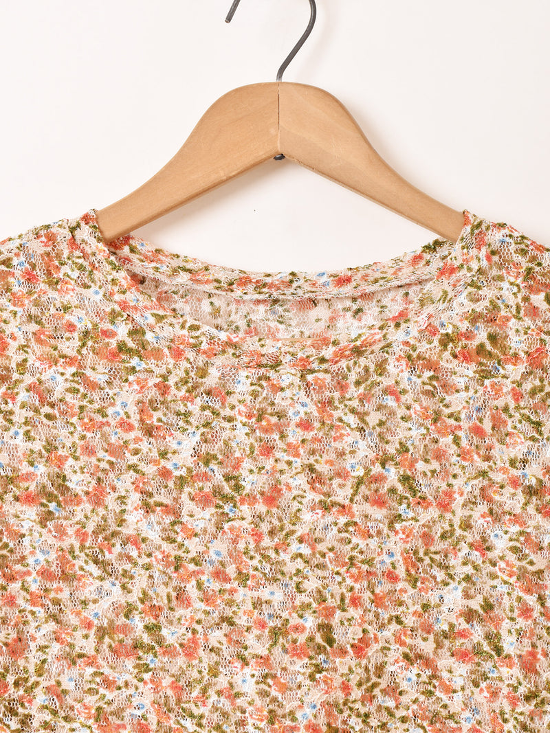 2色展開】Meridian 花柄 レース 半袖カットソー – 古着屋Top of the