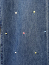 【2色展開】Elcamino フラワードット刺繍 デニムパンツ