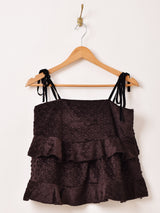 【2色展開】Meridian ミンキードット フリル キャミソール