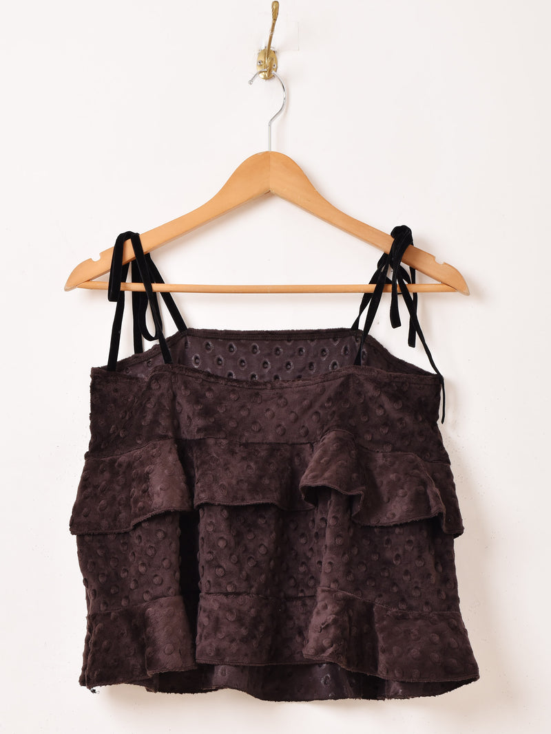 【2色展開】Meridian ミンキードット フリル キャミソール