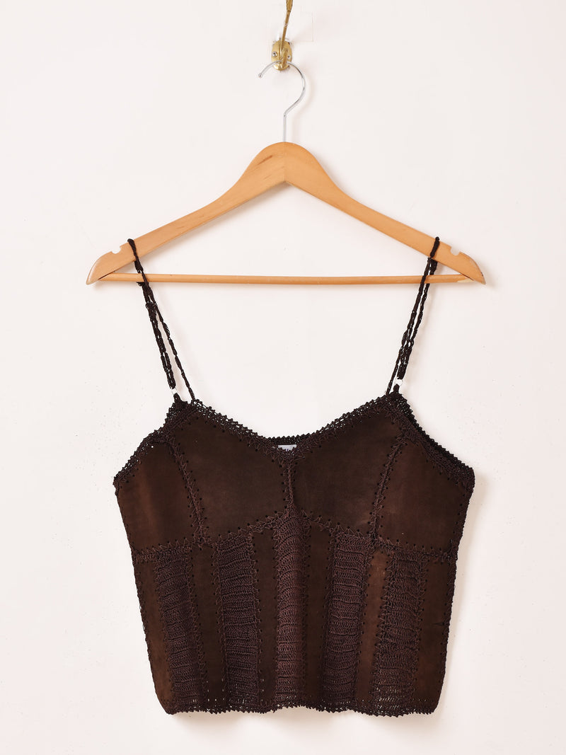 【3色展開】Emerald Motel パッチワーク スエード キャミソール