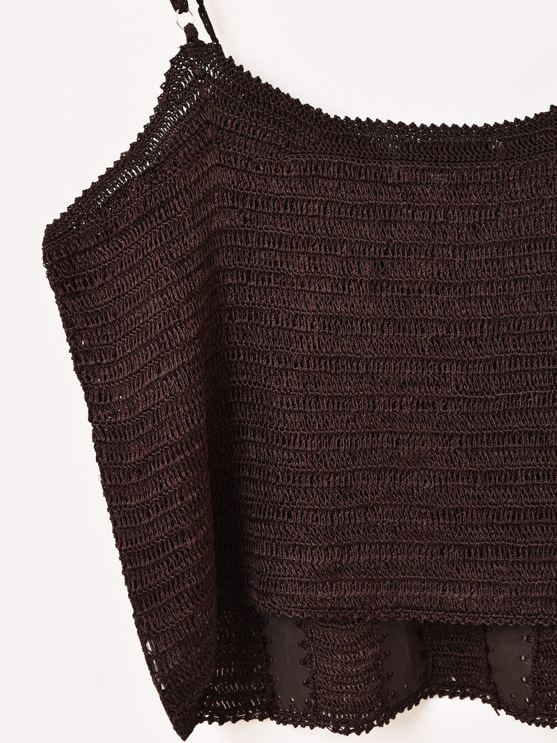 【3色展開】Emerald Motel パッチワーク スエード キャミソール