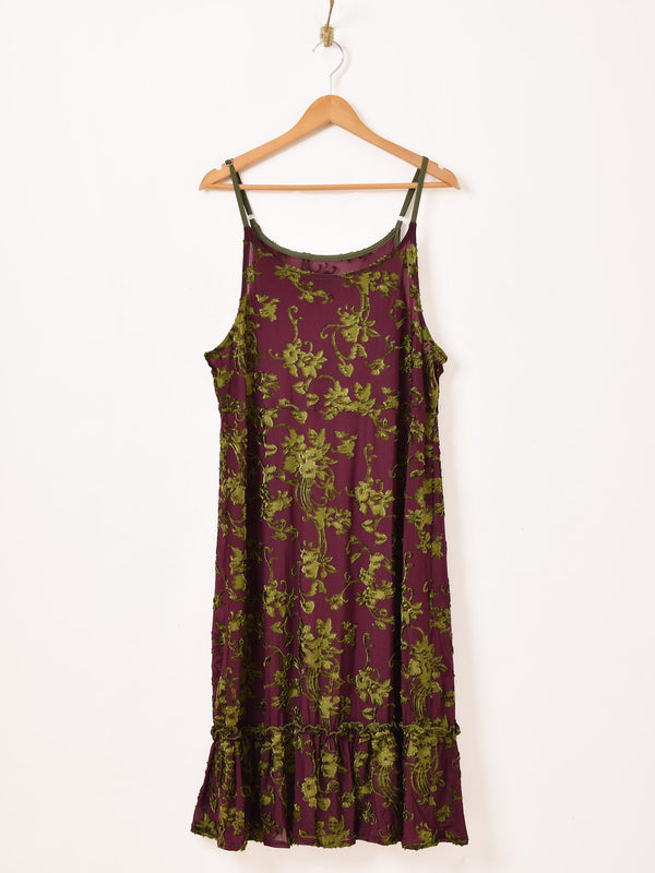 【2色展開】Meridian ベロア シアー フリル キャミソールワンピース