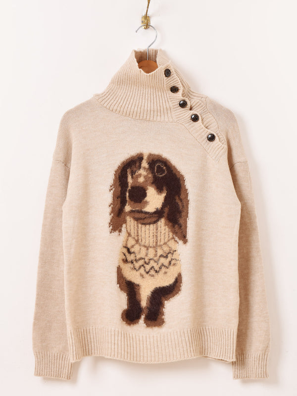 Meridian ダックスフント タートルネックセーター