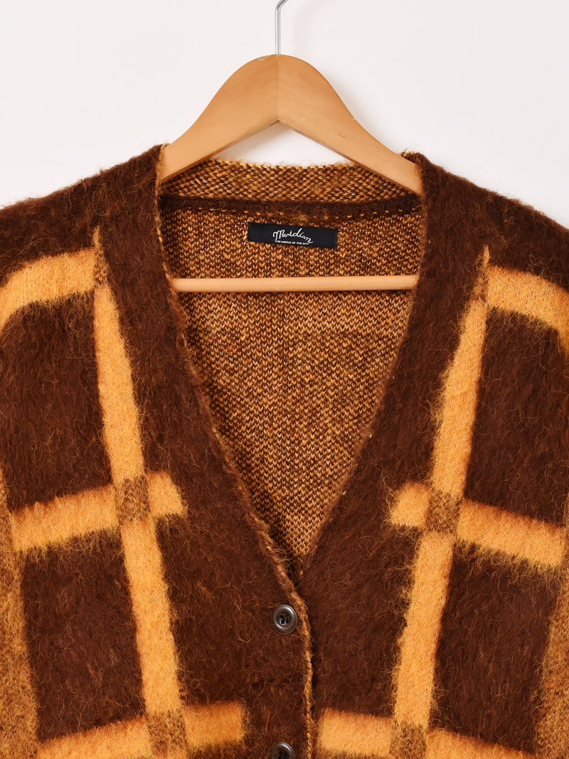 【2色展開】Meridian 格子柄 カーディガン