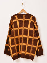 【2色展開】Meridian 格子柄 カーディガン