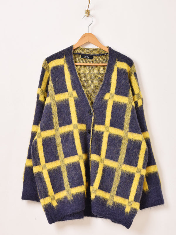 【2色展開】Meridian 格子柄 カーディガン
