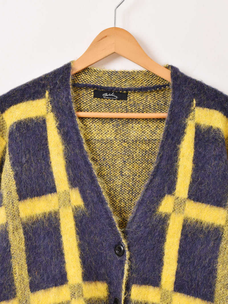 【2色展開】Meridian 格子柄 カーディガン