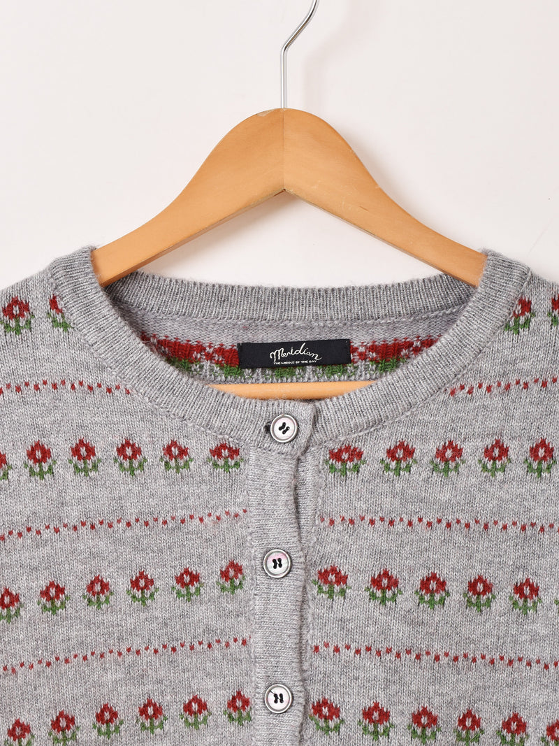 【2色展開】Meridian 花柄 カーディガン