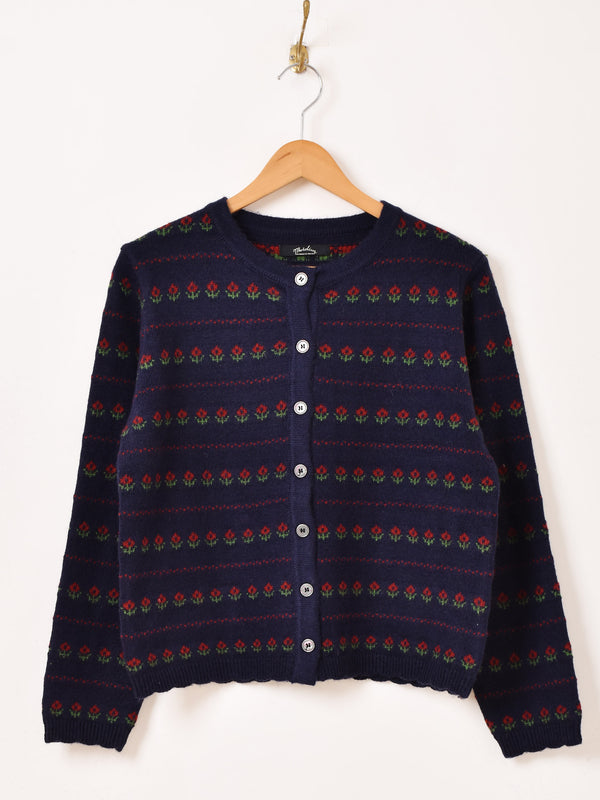 【2色展開】Meridian 花柄 カーディガン