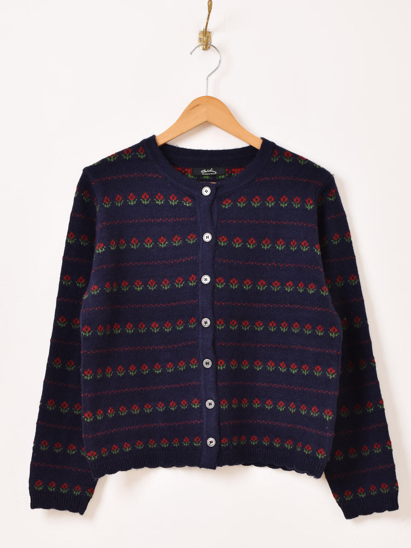 【2色展開】Meridian 花柄 カーディガン