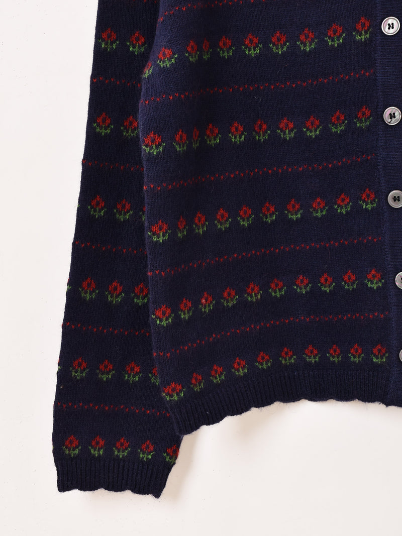 【2色展開】Meridian 花柄 カーディガン