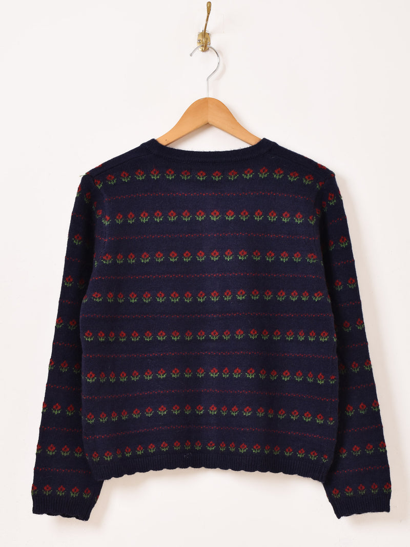 【2色展開】Meridian 花柄 カーディガン