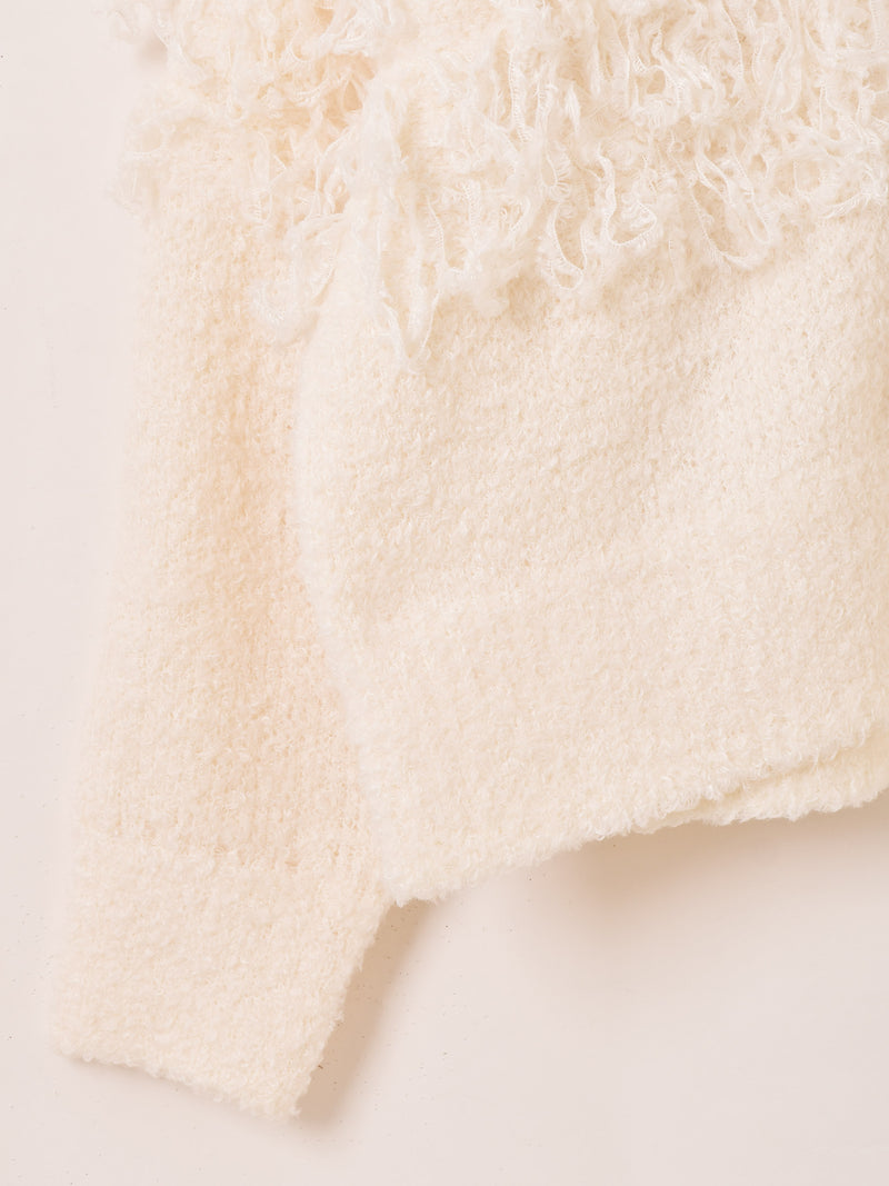 【2色展開】 ループヤーン フリンジ カーディガン