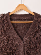 【2色展開】 ループヤーン フリンジ カーディガン