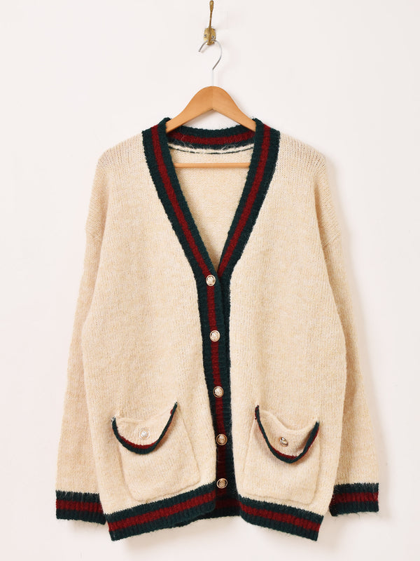 【2色展開】Elcamino ラインデザイン カーディガン