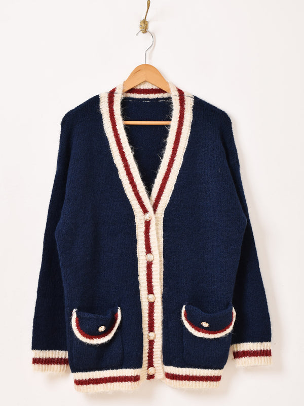 【2色展開】Elcamino ラインデザイン カーディガン