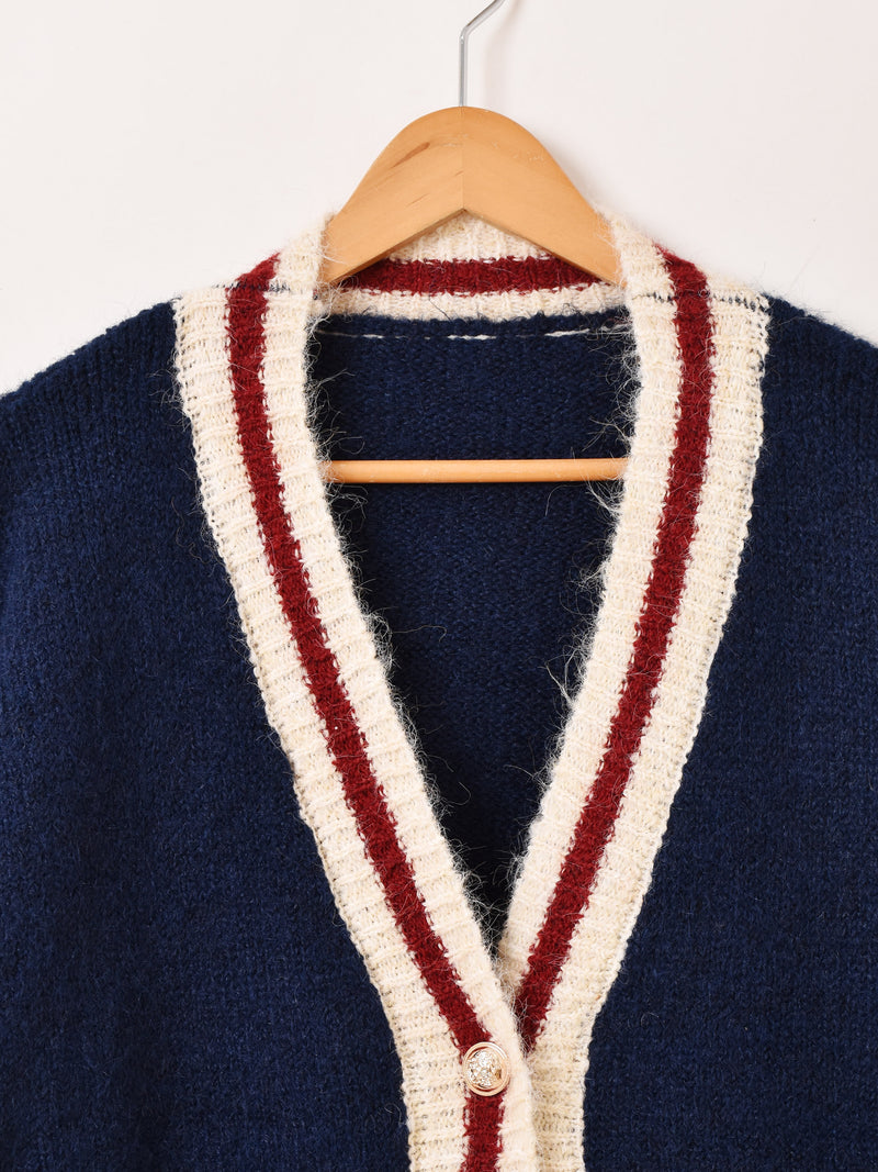 【2色展開】Elcamino ラインデザイン カーディガン