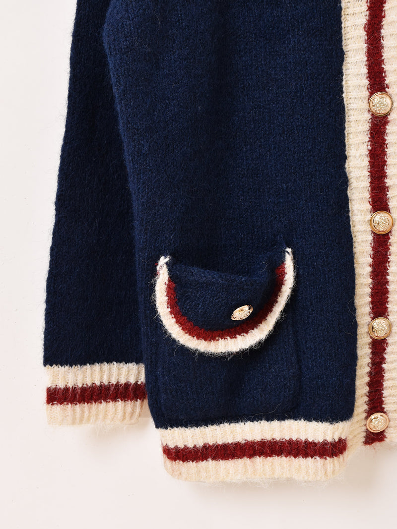 【2色展開】Elcamino ラインデザイン カーディガン