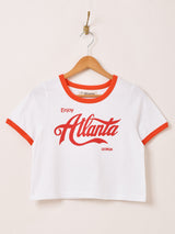 【2色展開】Elcamino クロップド プリント リンガーTシャツ「Atlanta」
