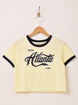 【2色展開】Elcamino クロップド プリント リンガーTシャツ「Atlanta」
