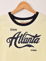 【2色展開】Elcamino クロップド プリント リンガーTシャツ「Atlanta」