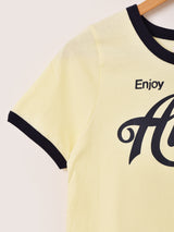 【2色展開】Elcamino クロップド プリント リンガーTシャツ「Atlanta」