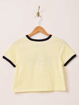 【2色展開】Elcamino クロップド プリント リンガーTシャツ「Atlanta」