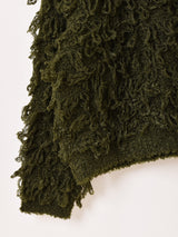 【2色展開】 ループヤーン フリンジ セーター