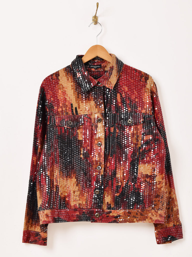 総柄 スパンコール ジャケット