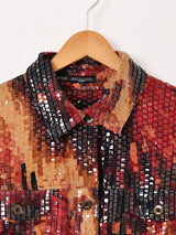 総柄 スパンコール ジャケット