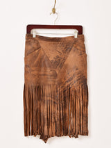 リメイク フリンジ レザースカート