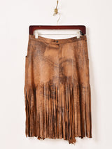 リメイク フリンジ レザースカート