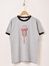 【2色展開】 プリント リンガーTシャツ「TENNIS」
