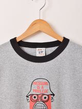 【2色展開】 プリント リンガーTシャツ「TENNIS」