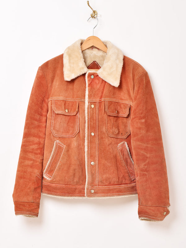 Suede Leather Boa Jacket