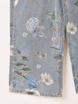 Elcamino 花柄 草花モチーフ デニムパンツ