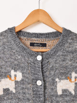 【2色展開】Meridian 犬柄 カーディガン