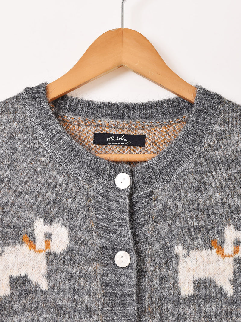 【2色展開】Meridian 犬柄 カーディガン