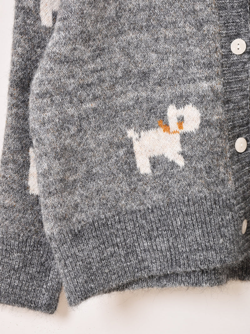 【2色展開】Meridian 犬柄 カーディガン