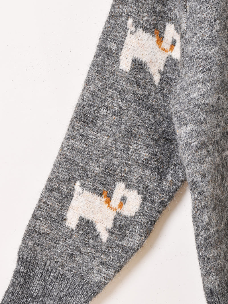 【2色展開】Meridian 犬柄 カーディガン