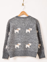 【2色展開】Meridian 犬柄 カーディガン