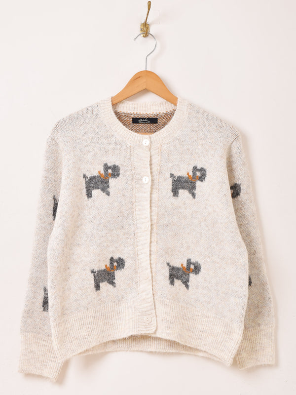 【2色展開】Meridian 犬柄 カーディガン