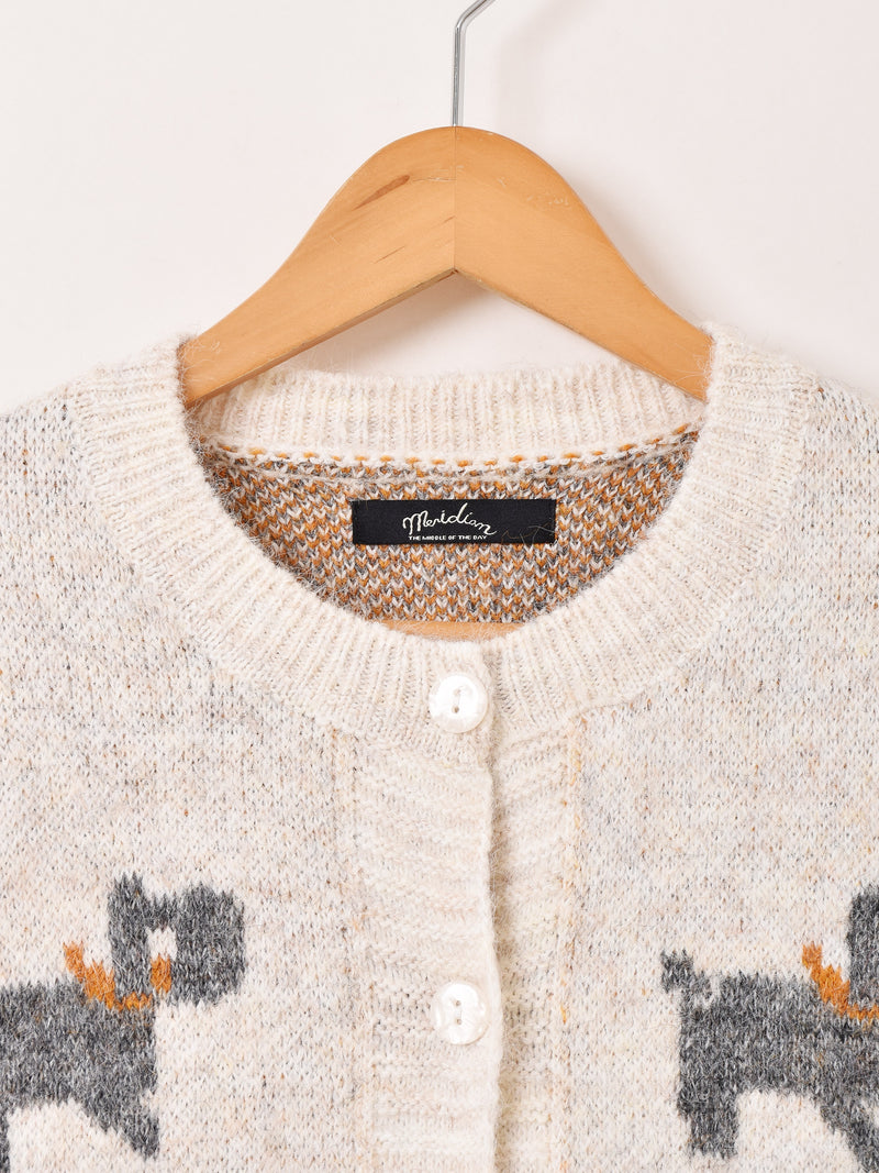 【2色展開】Meridian 犬柄 カーディガン