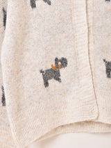 【2色展開】Meridian 犬柄 カーディガン