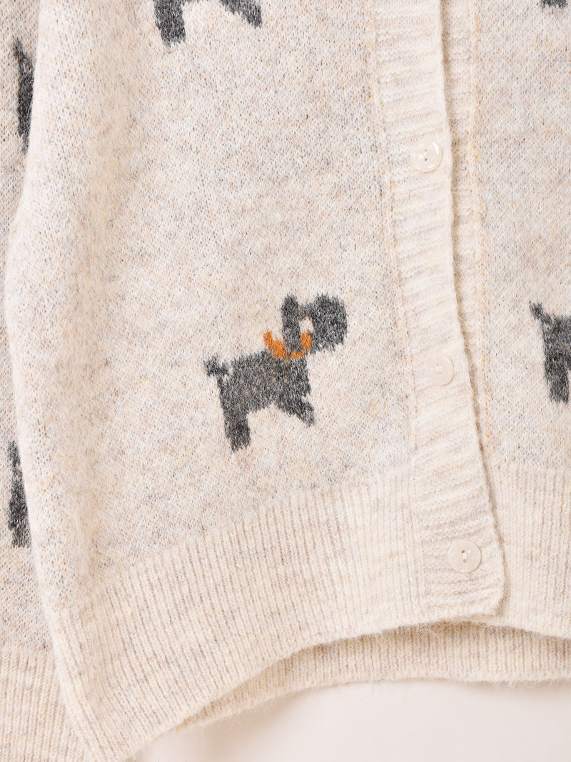 【2色展開】Meridian 犬柄 カーディガン