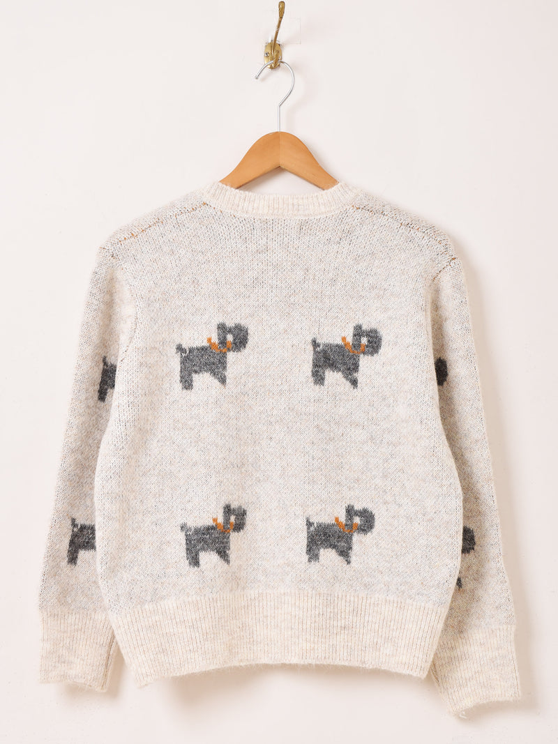 【2色展開】Meridian 犬柄 カーディガン